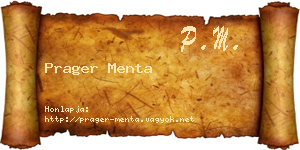Prager Menta névjegykártya